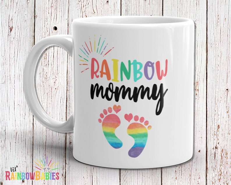 Rainbow Mommy Mug Baby Shower Gift Idea New Mom Gift Baby