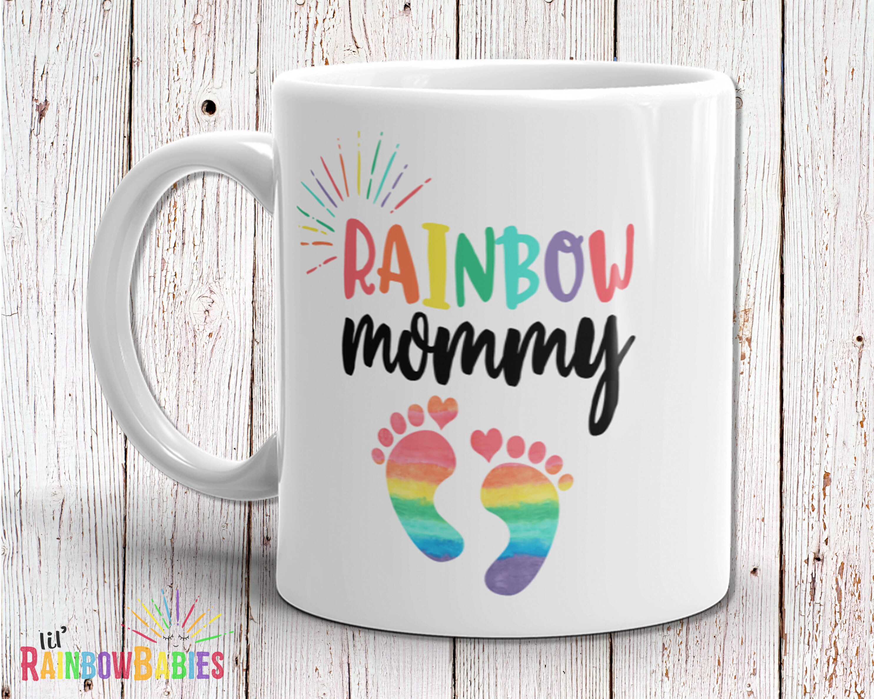 Rainbow Mommy Mug Baby Shower Gift Idea New Mom Gift Baby Etsy