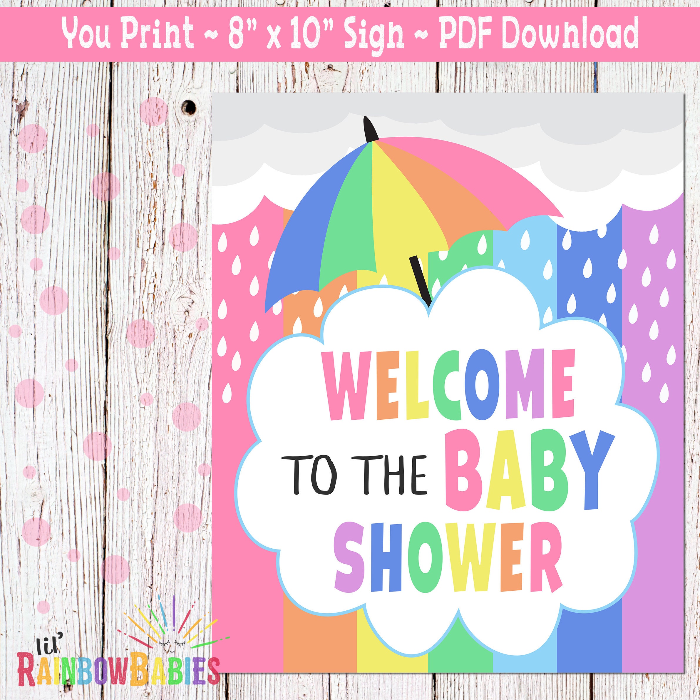 PRINTABLE Baby Shower Sign, Baby Shower Party Sign, Pastel
