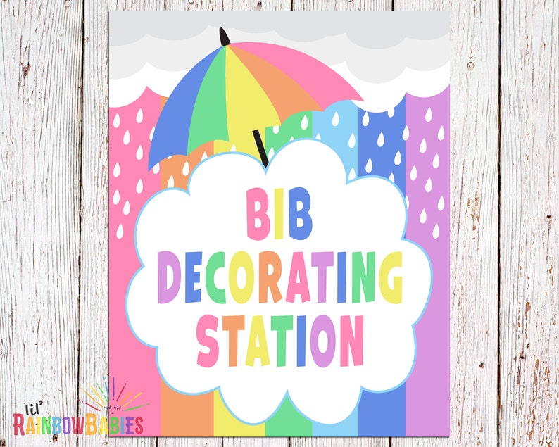 PRINTABLE Bib Decorating Station Sign Baby Shower Party Sign - Etsy