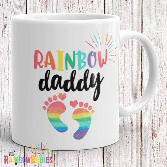 Rainbow Daddy Mug Baby Shower Gift Idea New Dad Announcement Pregnancy Reveal