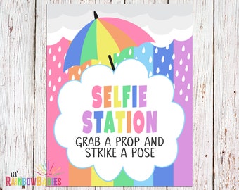 Printable Selfie Station Sign Floral Photo Booth Sign - Etsy