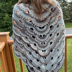 Crochet virus shawl.