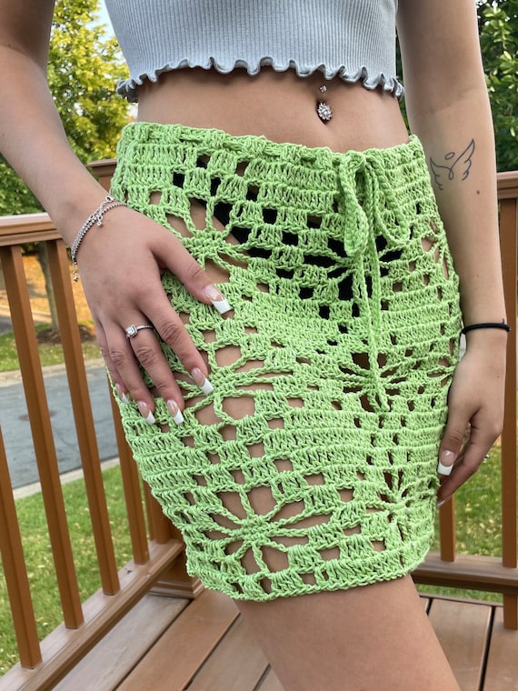 Uncinetto Gonne Copricostume Geometric Crochet Cover Up Skirt Boohoo