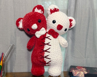 Jumbo Two Headed Plushie, Jumbo Crochet Doll, Two Head Crochet Plushies, Ready to Ship, Halloween Plush, Cute Halloween