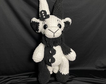 Crochet Clown Goat, Jumbo Plushie, Clown Plush, Clown Baphomet, Horror Plushie, Creepy Cute, Crochet Plush, Amigurumi