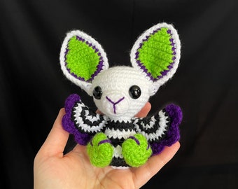 Crochet Bat Doll, Beetle Bat Amigurumi, Bat Stuffed Animal, Crochet Plush, Crochet Doll, Handmade Doll