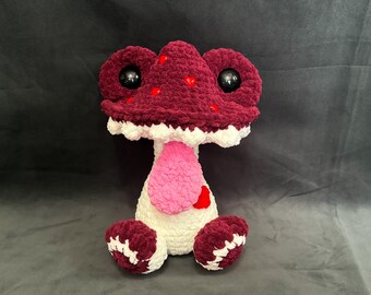 Valentines Gift, Valentines Plush, Mushroom Plush, Mushroom Crochet