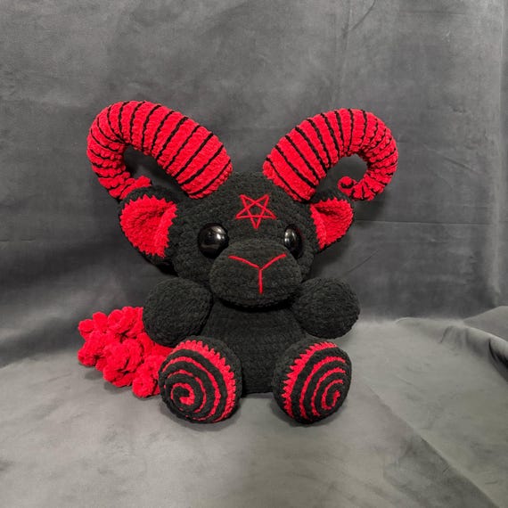 Custom Jumbo Baphomet, Giant Crochet Baphomet, Amigurumi, Jumbo Crochet, Creepy Cute, Handmade Doll, MADE TO ORDER
