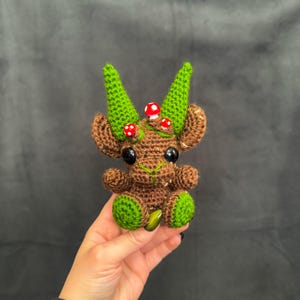 Crochet Goat Mushrooms, Goat Doll, Crochet Goat, Crochet Mushroom Baphomet