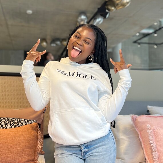 more issues than VOGUE hoodie with flock Cotton sweater with  Various colors and Gift idea for best friend,