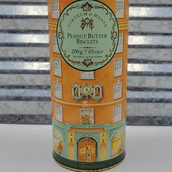 Fortnum Mason peanut butter biscuit can