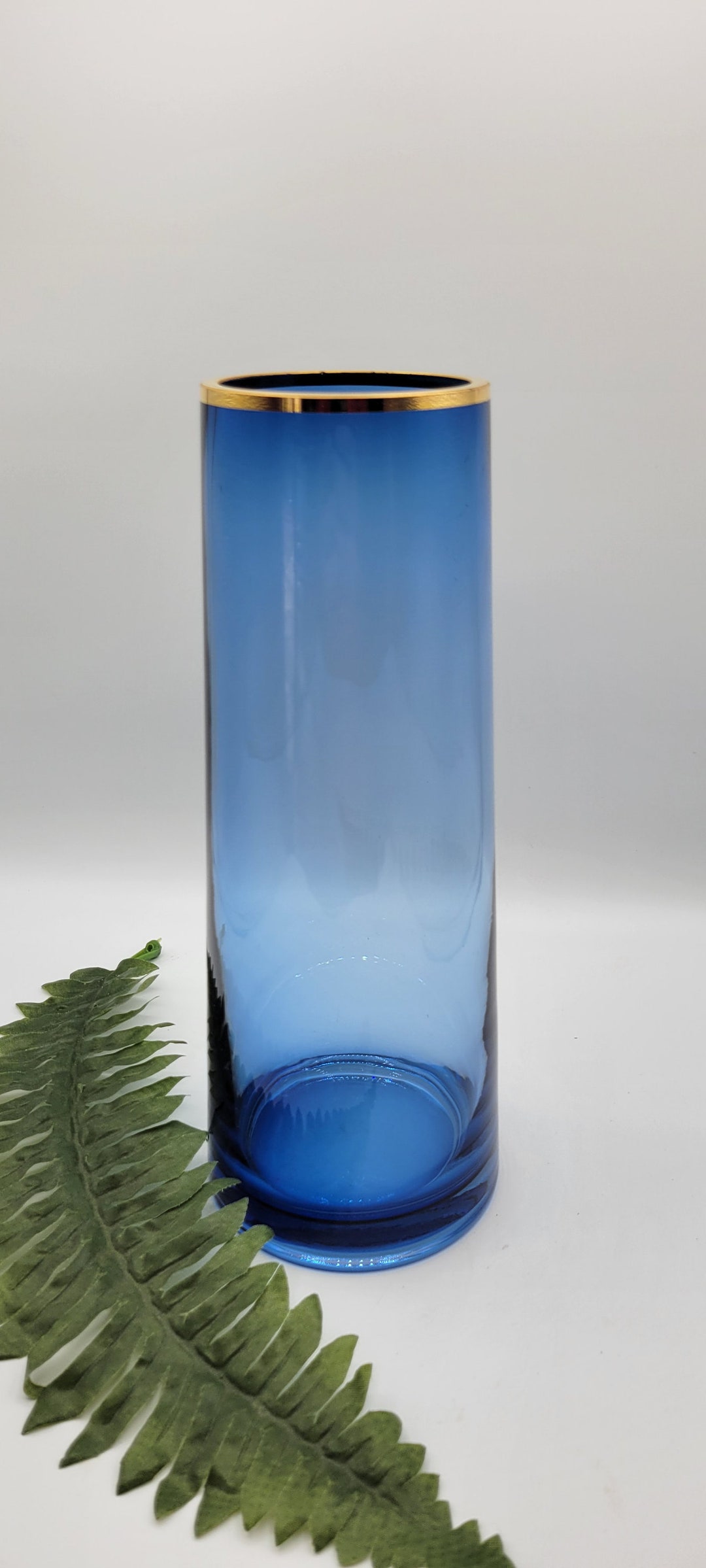 Cobalt Blue Cylinder Vase Etsy
