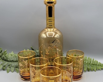 Amber Bohemia decanter set