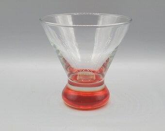 Retro Cosmopolitan Martini Stemless Pink Weighted Bottom Cocktail Glass