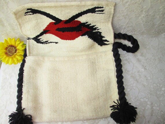 Southwest Roadrunner Wool Crossbody Purse Vintage… - image 7