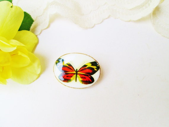 Flower Butterfly Pin. Enamel Pin. Flower Pin. Enamel Butterfly Brooch.  Grandmother's Day Gift 