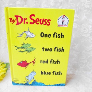 Dr Seuss One Fish Two Fish Red Fish Blue Fish Book Hardback Beginner Book 1988 Clean Great Condition Random House