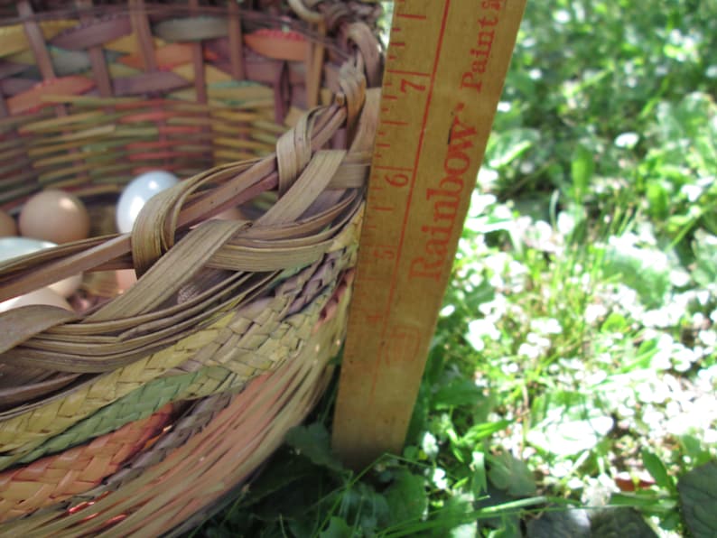Extra Large Easter Basket Woven Wicker W Handle Rainbow Etsy