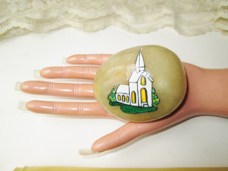 God Rocks Paperweight Hand Painted Scripture Rock Paperweight Church W Scripture Matt 16:18 ...