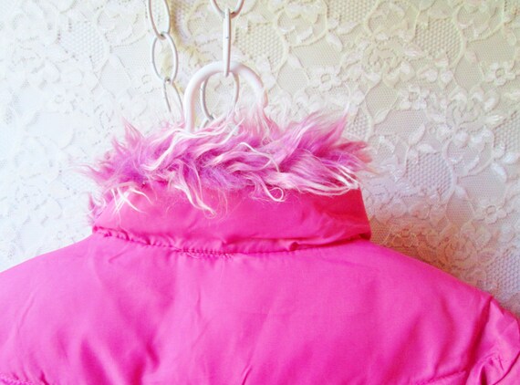 Fuchsia Pink Girls Coat Size 8 Ski Jacket Vintage… - image 4