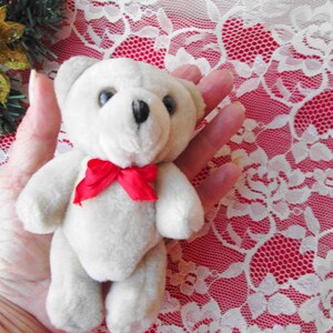 Plush Teddy Bear Small Jointed Articulated Bear Like New Movable Arms Head Legs Stuffed Animal Light Gray Furry Bear zdjęcie 6