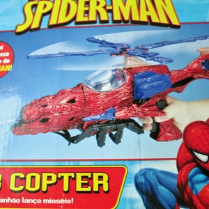 Spiderman Web Copter Toy The Amazing Spider-Man Web Copter NIB Play Set w 6" Spiderman Action Figure & Missiles Marvel Universe Rare image 10