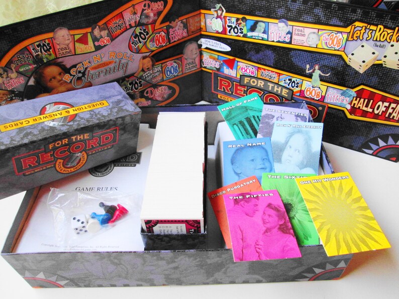 For The Record Rock Roll Trivia Game 50s 60s 70s Edition Etsy