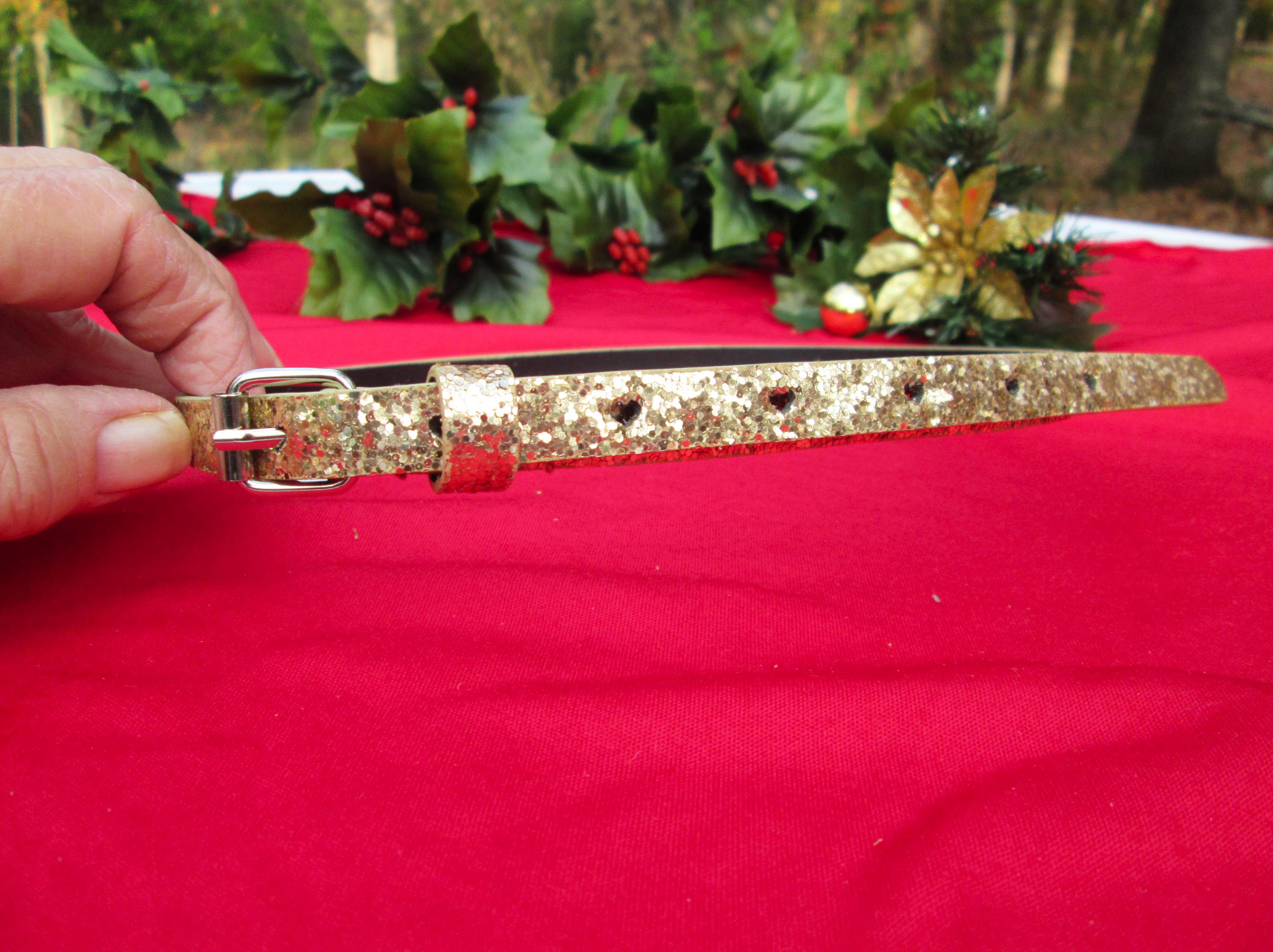 Thin Sparkly Gold Belt - Etsy