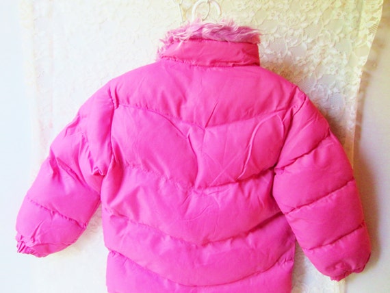 Fuchsia Pink Girls Coat Size 8 Ski Jacket Vintage… - image 2