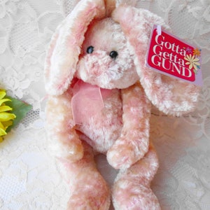 Pink Easter Bunny Rabbit Plush Animal Special Grund Bunny Extra Silky Soft Fur Cuddly Hugable Gotta Geta Gund Bunny Long Legs & Ears