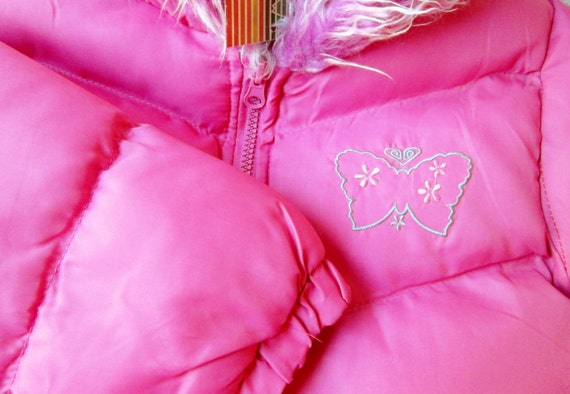 Fuchsia Pink Girls Coat Size 8 Ski Jacket Vintage… - image 3
