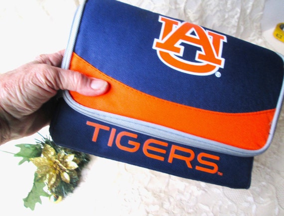 AU Tigers Small Insulated Cooler Foldable Soft Sided 6 Can Auburn University Football Travel Tailgater Drink Cooler Long Strap Adjustable