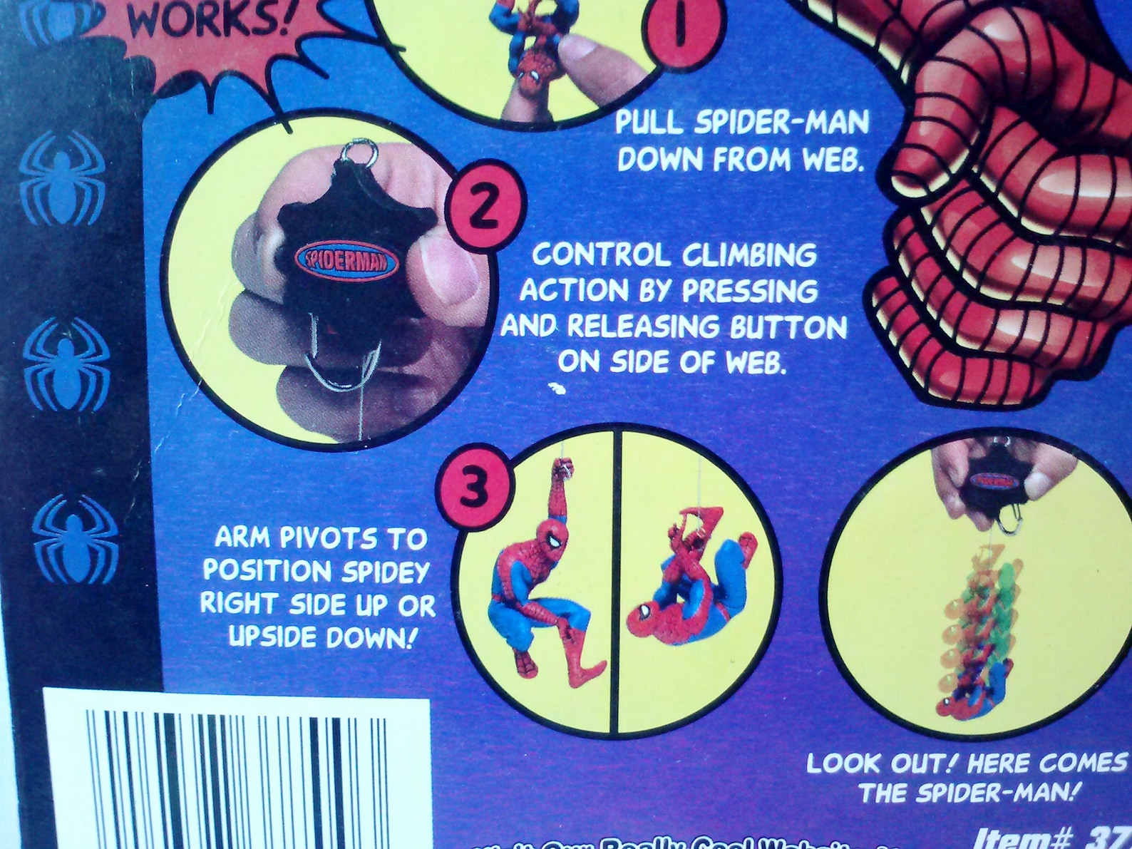 spiderman action keychain web climbing action marvel