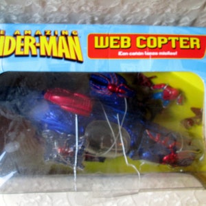Spiderman Web Copter Toy The Amazing Spider-Man Web Copter NIB Play Set w 6" Spiderman Action Figure & Missiles Marvel Universe Rare image 3
