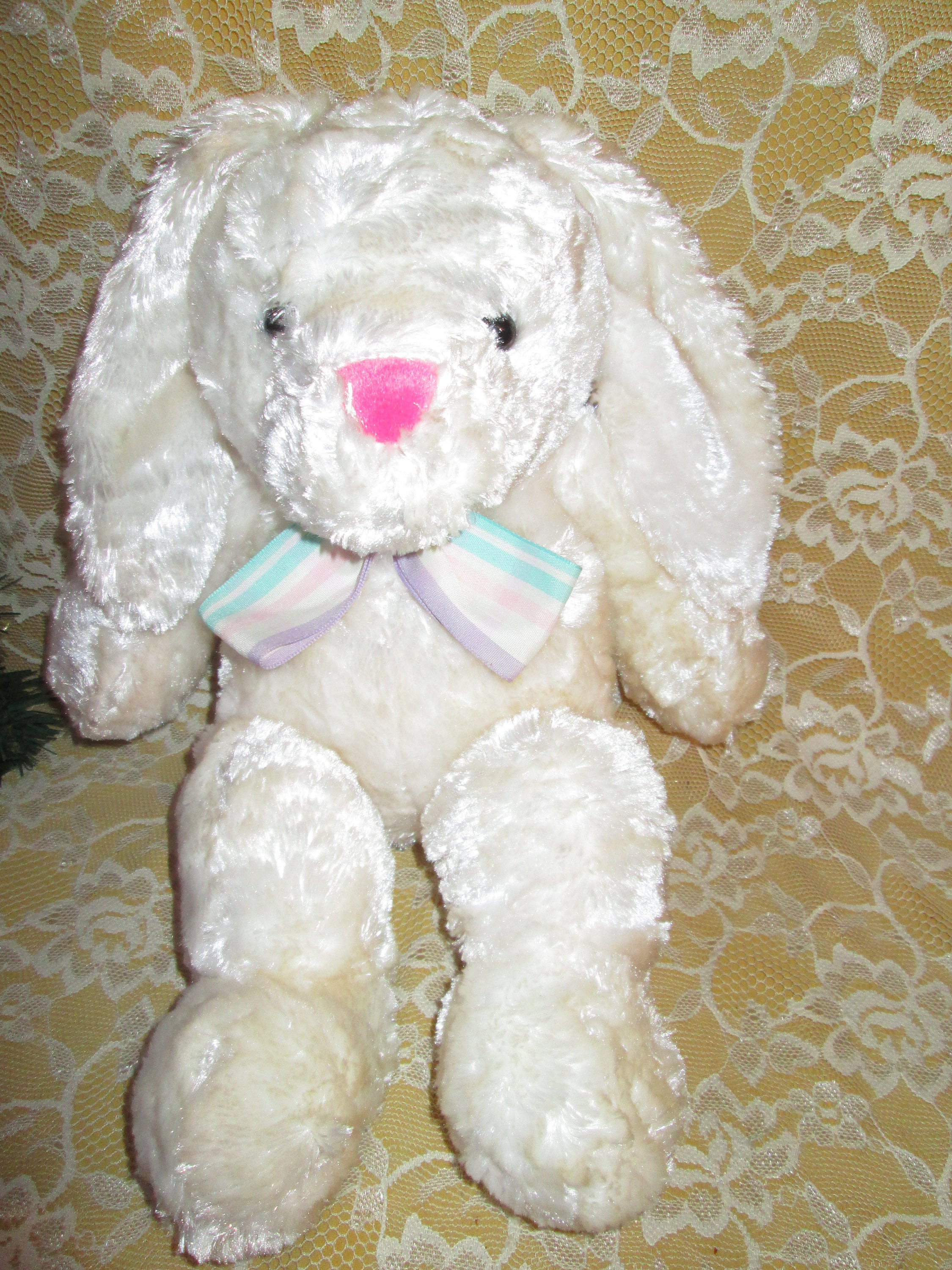 Plush Easter Bunny Rabbit Dan Dee Collectors Choice White Pink - Etsy
