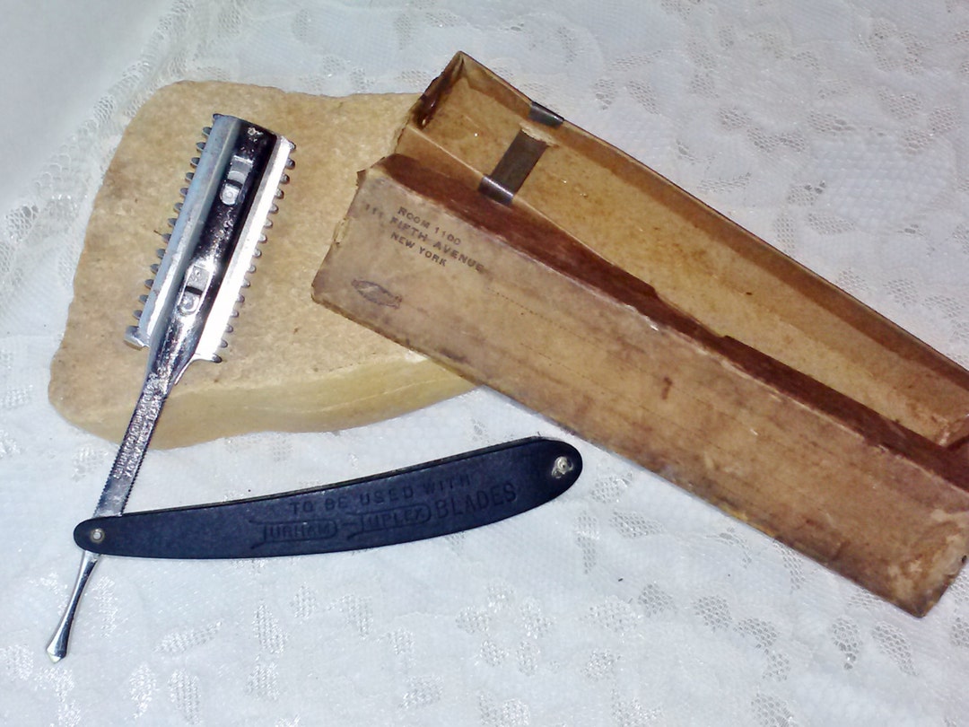 Antique Straight Razor Hair Trimmer Vintage Durham Demonstrator Folding ...