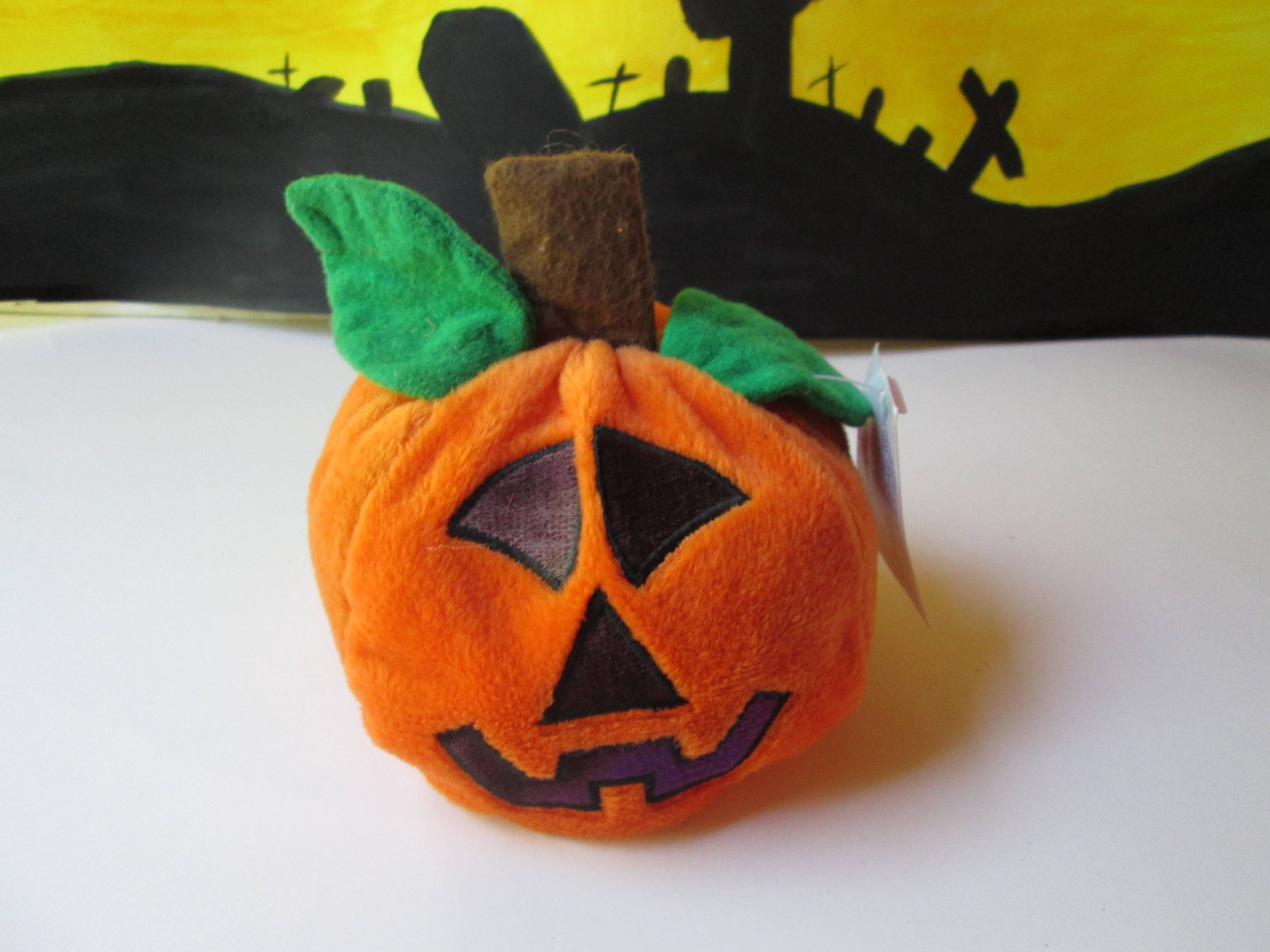 Plush Pumpkin Jack O Lantern Toy Vintage NOS w tag Stuffed Etsy