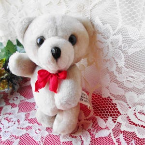 Plush Teddy Bear Small Jointed Articulated Bear Like New Movable Arms Head Legs Stuffed Animal Light Gray Furry Bear zdjęcie 1
