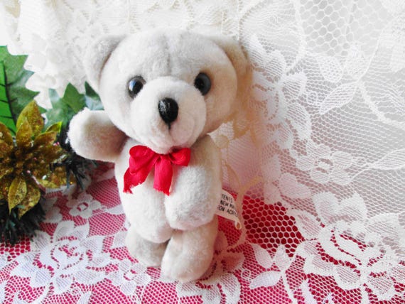 Plush Teddy Bear Small Jointed Articulated Bear Like New Movable Arms Head Legs Stuffed Animal Light Gray Furry Bear