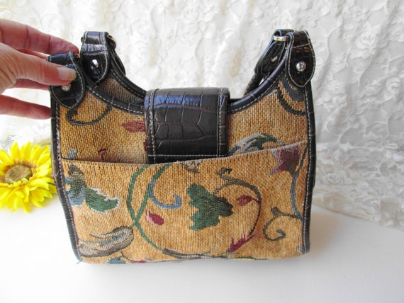 Floral Tapestry Purse Carpet Purse Handbag Brown … - image 2