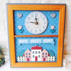 Wooden Home Sweet Home Wall Clock Farm Country Kitchen Plaque Picture Elgin Clock Habersham Country Collection Elgin National Ind Inc