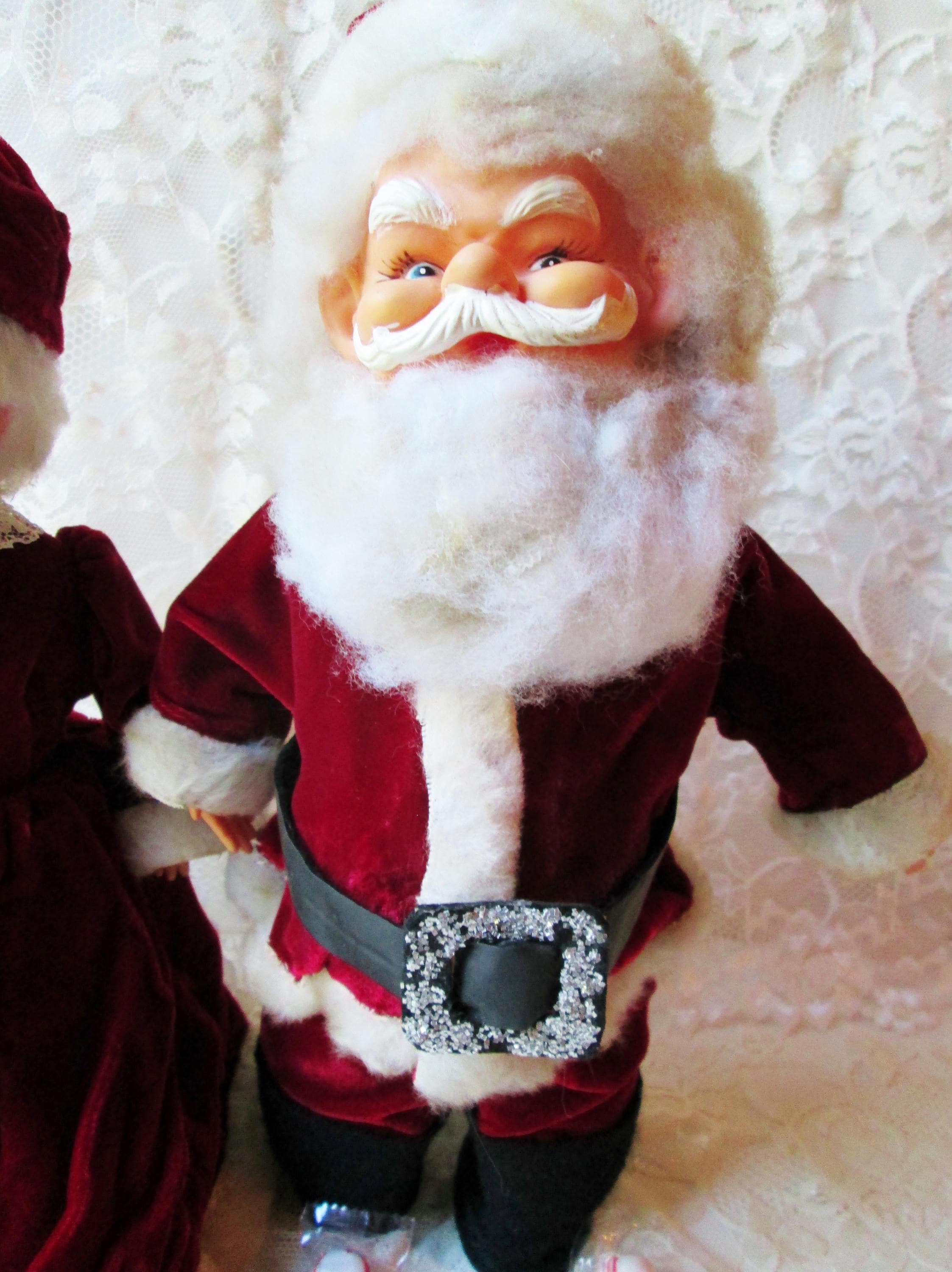 Santa & Mrs Claus Art Dolls Set Vintage OOAK Collectible Handmade