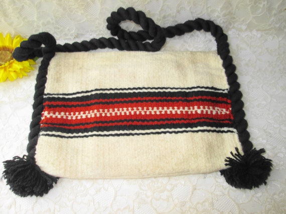 Southwest Roadrunner Wool Crossbody Purse Vintage… - image 9