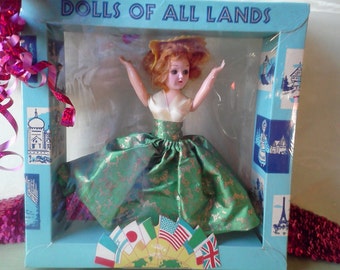 Dolls of All Lands Germany Girl Doll 8" Vintage New NIB A&H Doll Corp NY USA Sleepy Eye Doll Vintage International Costume Dolls