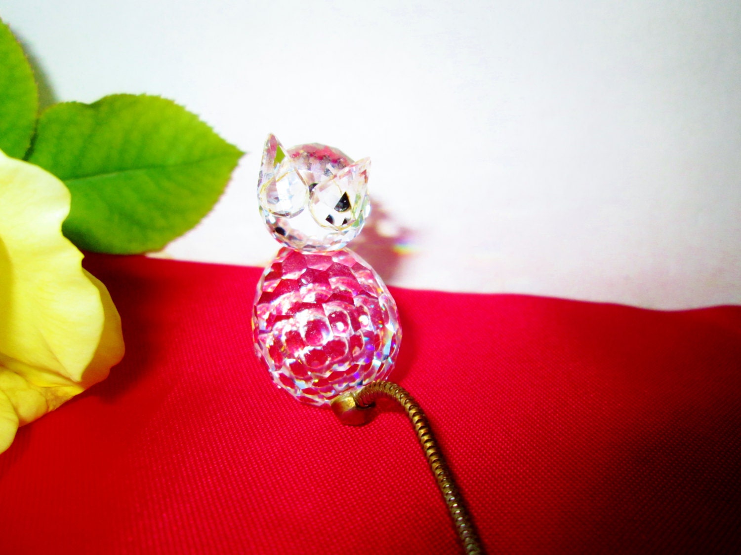 ウィンドチャイム スワロフスキークリスタル ネコ SWAROVSKI Crystal 