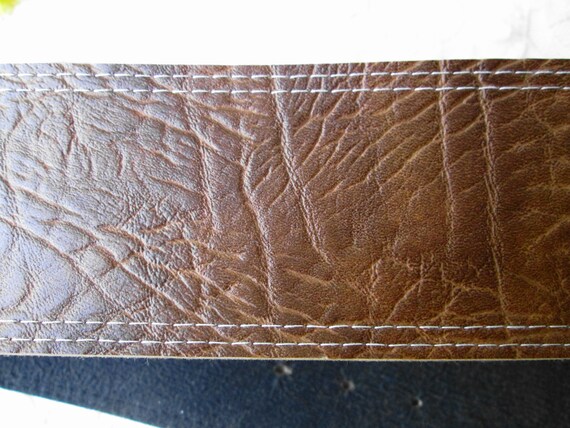 Brown Leather Wide Women's Belt Big Brass Buckle … - image 9