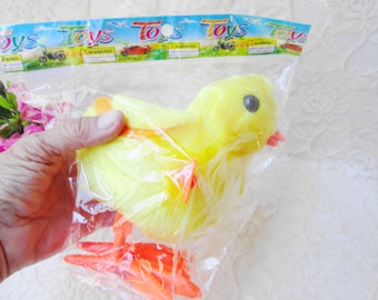 Jumbo Wind up Chick Big Plush Hopping Chick NIP Jumping Wind