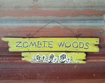 Bord Zombie Woods: primitieve volkskunst op teruggewonnen hout
