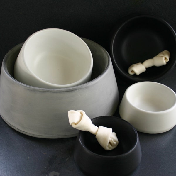 Concrete Dog Bowl, concrete pet bowl, concrete bowl - Extra Large, Grey or White